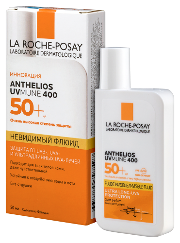 La roche-posay anthelios uvmune 400 флюид солнцезащитный невидимый для лица spf50+/ppd42 50 мл