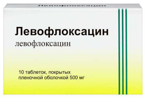 Левофлоксацин 500 мг 10 шт. таблетки, покрытые пленочной оболочкой