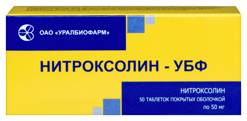 НИТРОКСОЛИН-УБФ 0,05 N50 ТАБЛ П/О/БЛИСТЕР