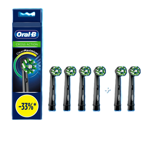 Купить Oral-b насадка сменная cleanmaximiser для электрических зубных щеток cross action 6 шт/черная цена
