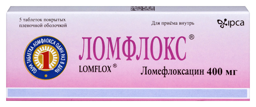Купить Ломфлокс 400 мг 5 шт. таблетки, покрытые пленочной оболочкой цена