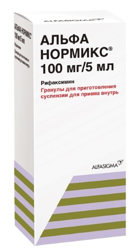 Альфа нормикс 100 мг/ 5 мл флакон гранулы для приготовления суспензии 60 мл