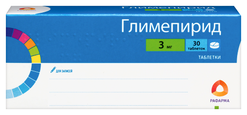 Глимепирид 3 мг 30 шт. таблетки