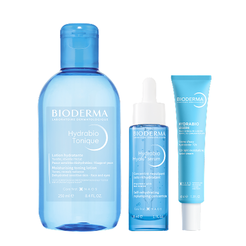 Набор BIODERMA Hydrabio: Тонизирующ увлажняющ лосьон 250мл + Увлажняющ сыворотка 30мл + Крем д/норм и комб кожи 40мл