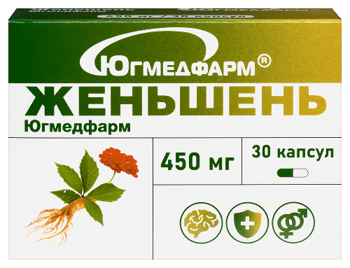 Купить Женьшень 30 шт. капсулы массой 450 мг Югмедфарм цена