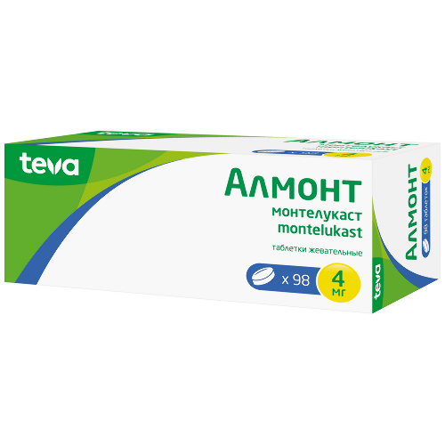 Алмонт 4 мг 98 шт. таблетки жевательные