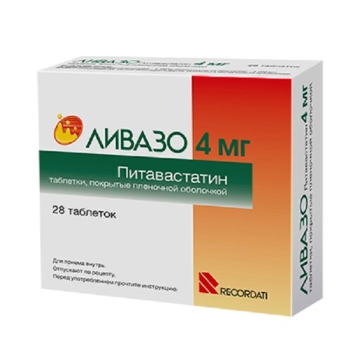 Ливазо 4 мг 28 шт. таблетки, покрытые пленочной оболочкой