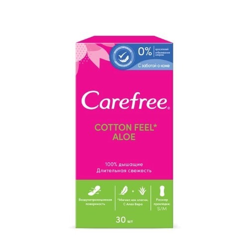 Купить Carefree прокладки ежедневные cotton aloe 30 шт. цена
