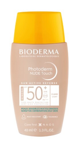 Купить Bioderma photoderm nude touch mineral флюид солнцезащитный с тоном минеральные фильтры spf50+ 40 мл/светлый оттенок цена