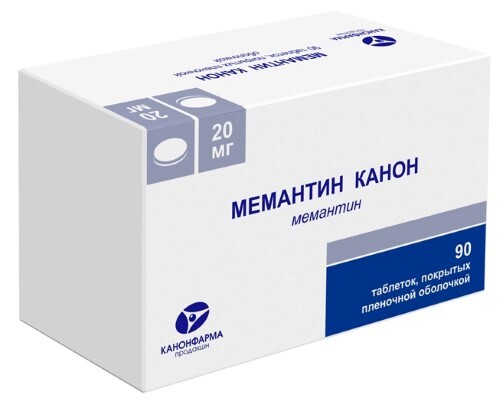 Мемантин канон 20 мг 90 шт. таблетки, покрытые пленочной оболочкой