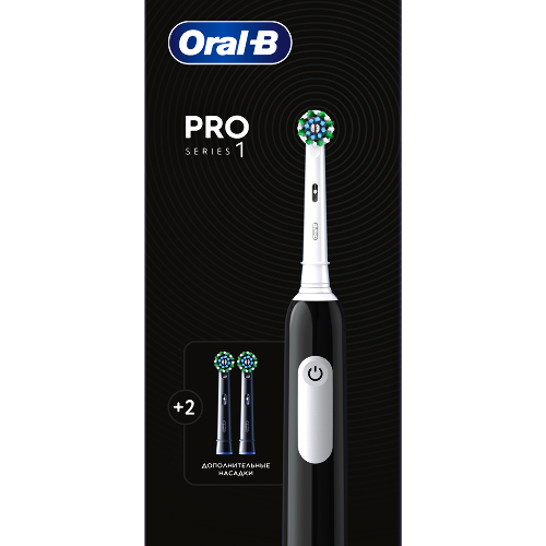 Oral-b зубная щетка pro series 1/тип 3791/с насадкой cross action black 2 шт. электрическая/черная