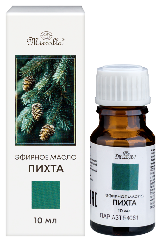 Мирролла масло пихта эфирное 10 мл флакон в индивидуальной упаковке