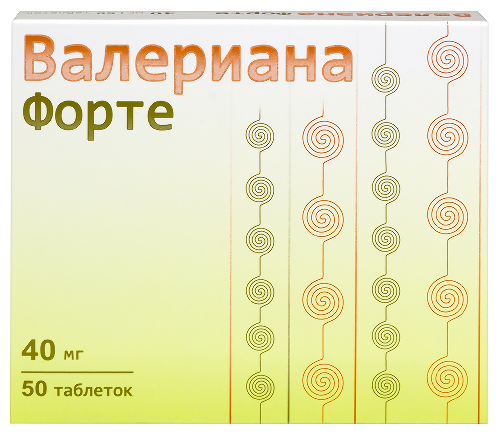 Валериана форте 40 мг 50 шт. блистер таблетки, покрытые пленочной оболочкой