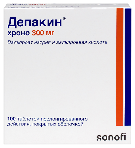 Депакин хроно 300 мг 100 шт. таблетки пролонгированного действия покрытые оболочкой