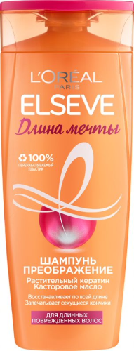 Купить L’oreal paris elseve длина мечты шампунь-преображение для длинных поврежденных волос 400 мл цена