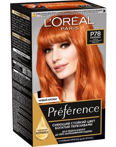 Loreal paris feria preference краска стойкая для волос в наборе оттенок p78/паприка/