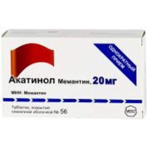 Акатинол мемантин 20 мг 56 шт. таблетки, покрытые пленочной оболочкой