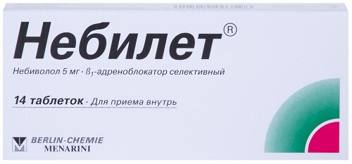 Купить Небилет 5 мг 14 шт. таблетки цена