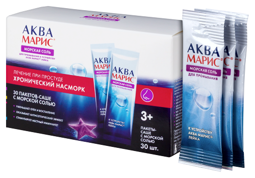Аква марис средство морская соль для промывания носа/к устройствуву аква марис лейка/ 30 шт. пак -саше
