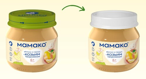 Мамако пюре из яблок с грушей и козьим творогом 80 гр
