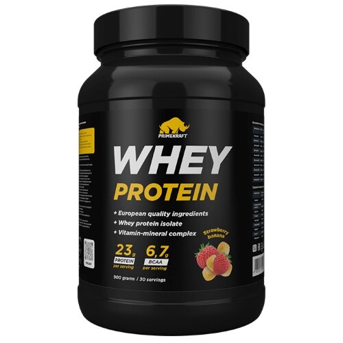 Купить Prime kraft whey со вкусом клубника-банан 900 гр/банка цена