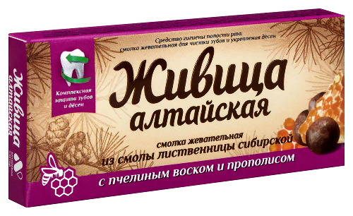 Живица алтайская смолка жевательная из смолы лиственницы 4 шт./с пчелиным воском и прополисом