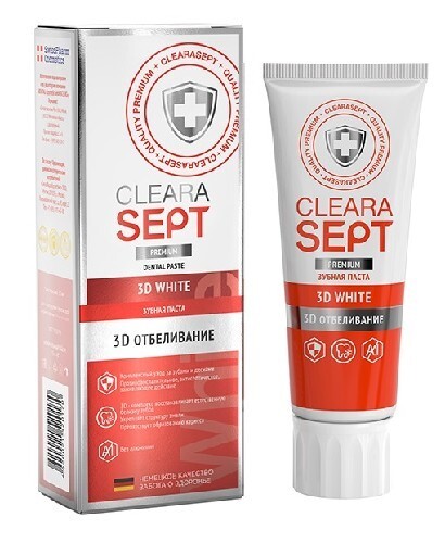 Купить CLEARASEPT ЗУБНАЯ ПАСТА 3D WHITE 3D ОТБЕЛИВАНИЕ 75МЛ цена