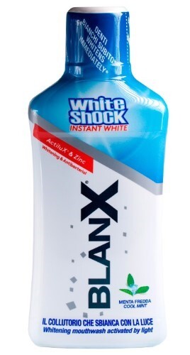Купить BLANX WHITE SHOCK ОПОЛАСКИВАТЕЛЬ ДЛЯ ПОЛОСТИ РТА ГОЛУБАЯ ФОРМУЛА 500МЛ цена