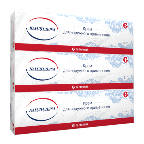 Набор при дерматите Кандидерм крем 15 г из 3 уп со скидкой
