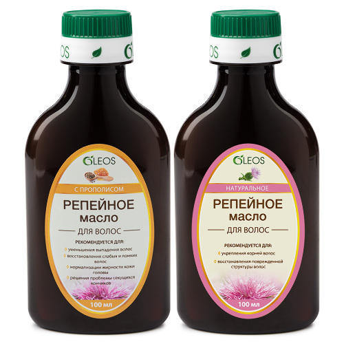 Oleos набор/масло репейное 100 мл+масло репейное с экстрактом прополиса 100 мл/