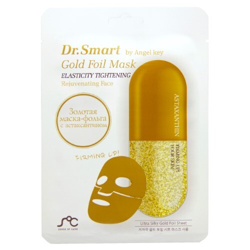 Купить Dr smart by angel key gold foil mask маска для лица омолаживающая с астаксантином 1 шт. цена