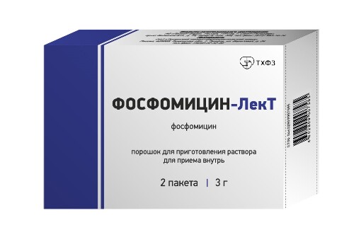 Фосфомицин-лект 3 гр порошок для приготовления раствора для приема внутрь пакет массой 8,0 2 шт.