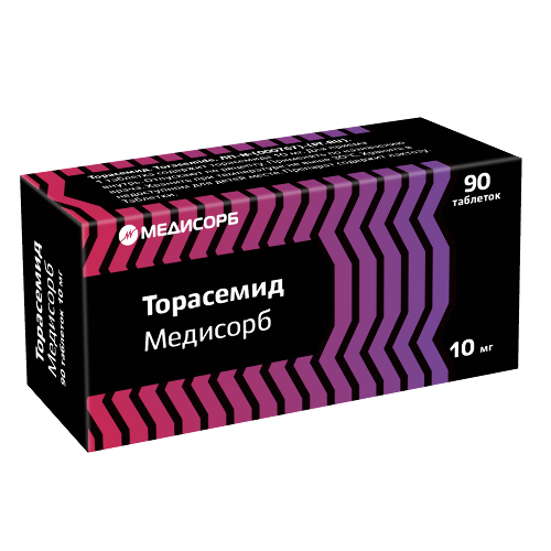 Торасемид медисорб 10 мг 90 шт. таблетки