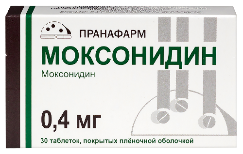 Моксонидин 0,4 мг 30 шт. блистер таблетки, покрытые пленочной оболочкой