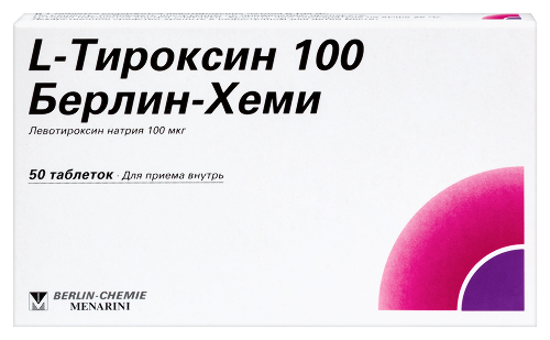 Купить L-тироксин 100 берлин-хеми 100 мкг 50 шт. таблетки цена