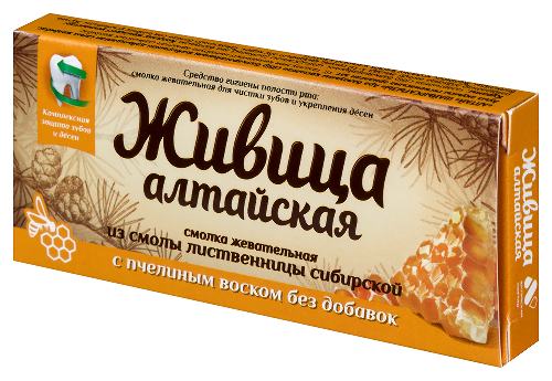 Живица алтайская смолка жевательная из смолы лиственницы 4 шт./с пчелиным воском