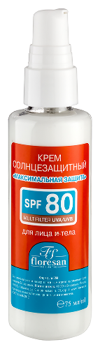 Floresan beauty sun солнцезащитный крем «максимальная защита» spf80 75 мл