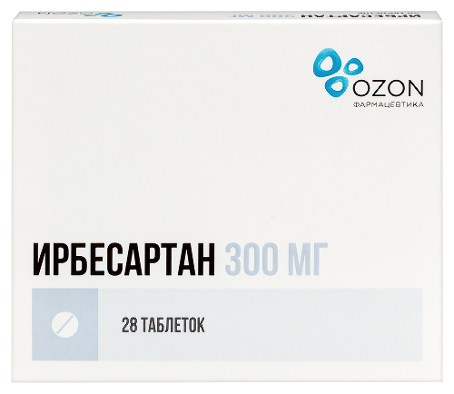 Ирбесартан 300 мг 28 шт. таблетки, покрытые пленочной оболочкой