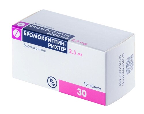 Бромокриптин-рихтер 2,5 мг 30 шт. таблетки
