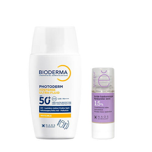 Набор Bioderma Photoderm Xdefense Флюид Солнцезащитный Для Всех Типов Кожи Spf50+ 40мл + Etat Pur Сыворотка С Гиалуроновой Кисло