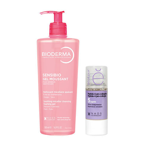 Набор Bioderma Sensibio Очищающий Гель 500мл + Etat Pur Сыворотка Пептид-4 Про-коллаген 15мл