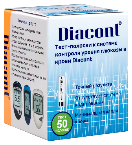 Тест-полоски diacont (диаконт) 50 шт.