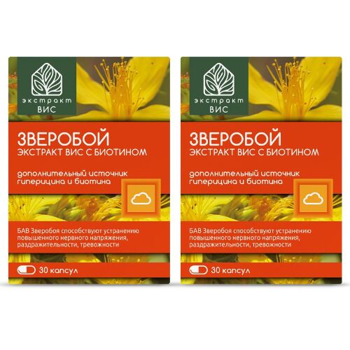 Набор из 2-х уп ЗВЕРОБОЙ ЭКСТРАКТ ВИС С БИОТИНОМ N30 КАПС ПО 0,3Г