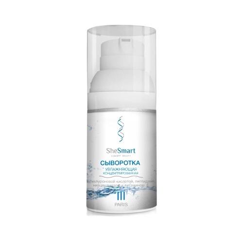 Shesmart сыворотка концентрированная увлажняющая с гиалуроновой кислотой пептидами ниацинамидом и витамином е 30 мл