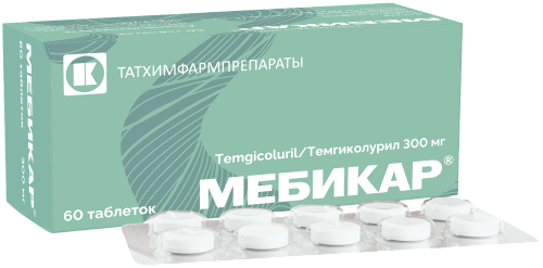 Мебикар 300 мг 60 шт. таблетки