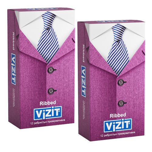 НАБОР ИЗ 2-Х УП. ПРЕЗЕРВАТИВ VIZIT RIBBED РЕБРИСТЫЕ N12