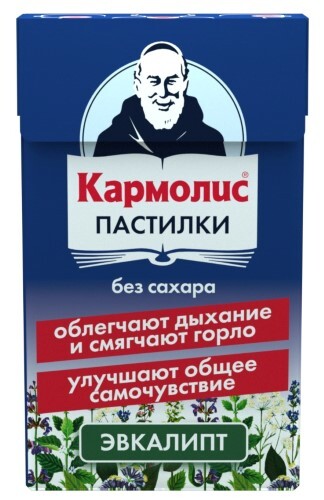 Купить Кармолис пастилки лекарственные без сахара с эвкалиптом 45 гр цена