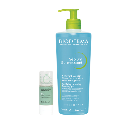 Набор Bioderma Sebium Очищающий гель 500 мл + Etat Pur Сыворотка с салициловой кислотой 2% 15 мл