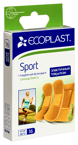 Ecoplast пластырь медицинский тканый (набор) sport 16 шт.