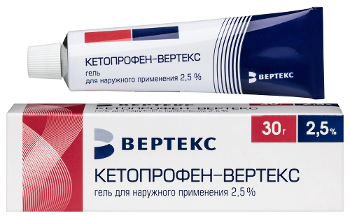 Купить Кетопрофен-вертекс 2,5% гель для наружного применения 30 гр цена